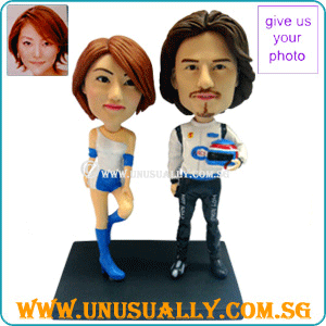 Custom 3D Caricature Racing Couple Figurines